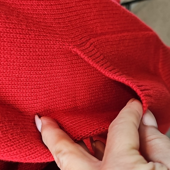 1901 NORDSTROM RED LONG SLEEVE OPEN FRONT KNIT CARDIGAN - Picture 8 of 13